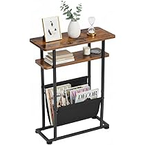 Amazon｜ZEXVIDA サイドテーブル スリム 幅18cm 布袋付き ベッドサイド